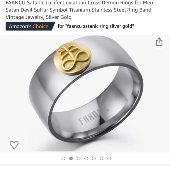 🆕✨Mens Ring 💍 Lucifer 〽️👺 Satanic ring size 10 - Picture 2 of 8